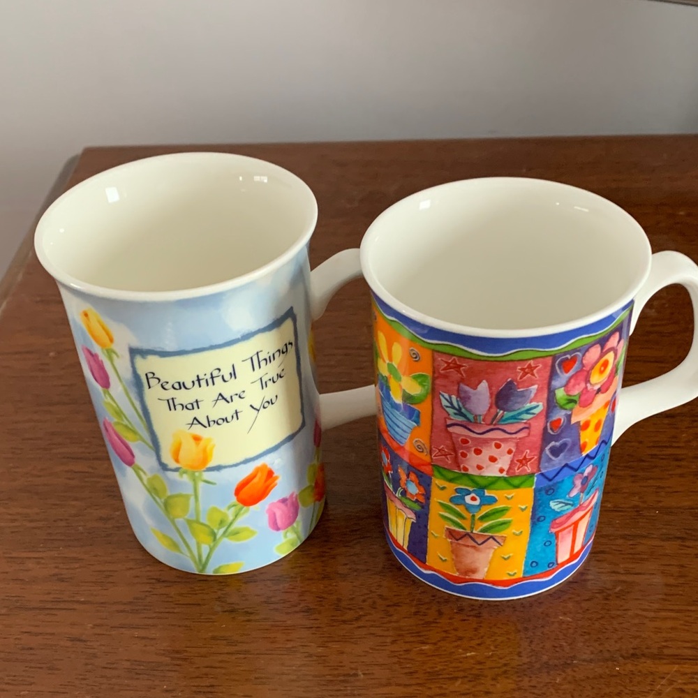 Vibrant Floral Mug Duo